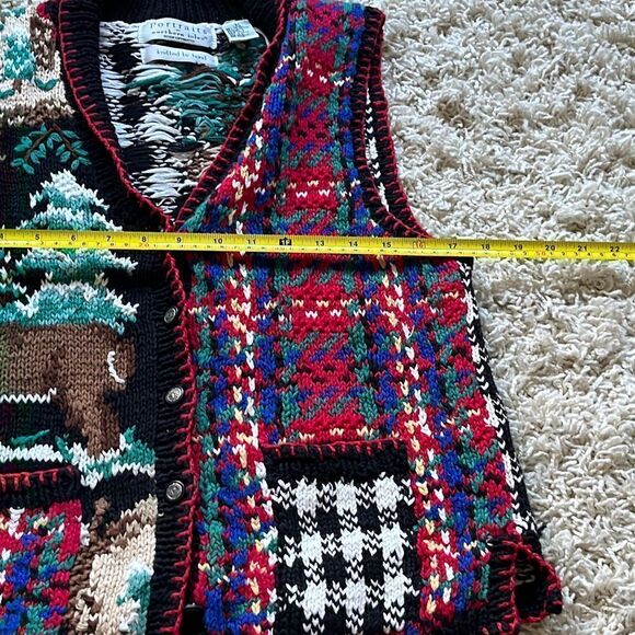 Portraits By Northern Isles Sweater Vest Knitted By Hand Christmas Size Small - Picture 11 of 12